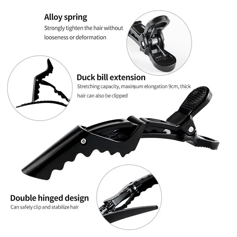 6-12Pcs Hairdressing Alligator Clip Salon Perm Hair Dye Plastic Hairpin Wig Clip Haircut Partition Styling Clip Supplies