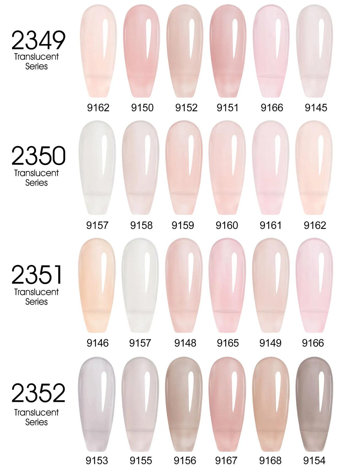 6pcs/kit CANNI Gel Nail Polish TPO FREE Nails Semi Transparent Jelly Pink Collection Soak Off UV LED Gel Diamond Top Coat Set