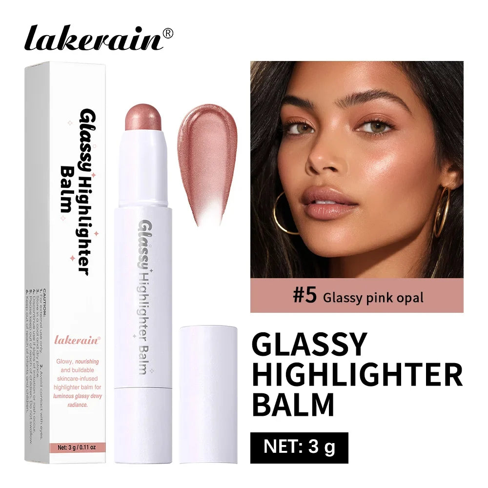 Glassy Highlighter Balm Brighten Complexion Deep Hydration Long Lasting Wear Highlighting Cream Eye Cheek Lip Body Glossy Pen