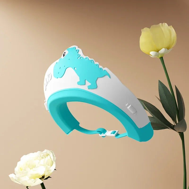 Adjustable Children Shampoo Cap Dinosaur Baby Shower Cap Cartoon Bath Visor Infant Hair Shield Ear Protection Waterproof