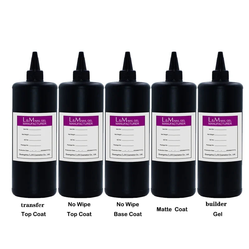 1KG No Wipe Top Coat UV Base Gel Polish 1000ml Matte Top Coat Reinforce Gel Long Lasting Shinning Soak Off UV LED Nail Varnish