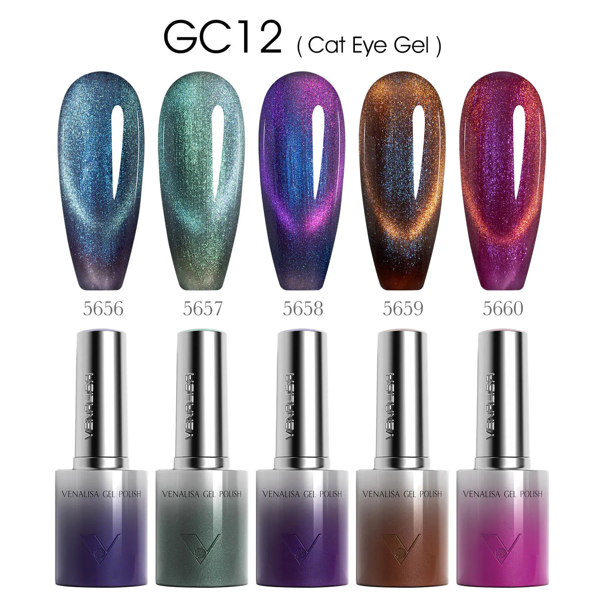 1/5pcsVenalisa Hema/TPO Free Cat Eye Gel Magnet Ultra Flash Nail Gel Polish Diamond Sparkle Soak Off UV LED Varnish Nail Gel