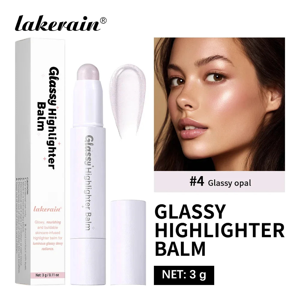 Glassy Highlighter Balm Brighten Complexion Deep Hydration Long Lasting Wear Highlighting Cream Eye Cheek Lip Body Glossy Pen