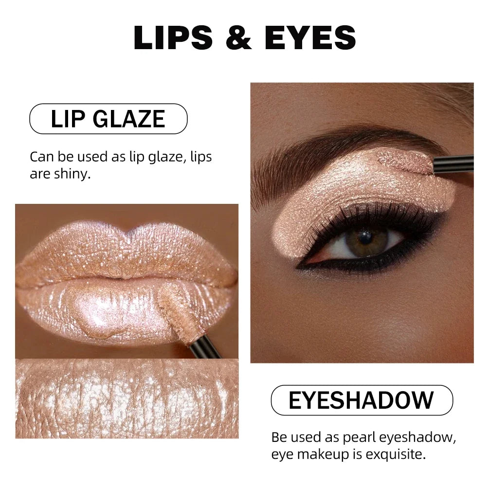 Diamond Glitter Liquid Lipstick Waterproof Long Lasting Pearl Shiny Lip Gloss Metal Charming Lip Glaze Tint Makeup For Women