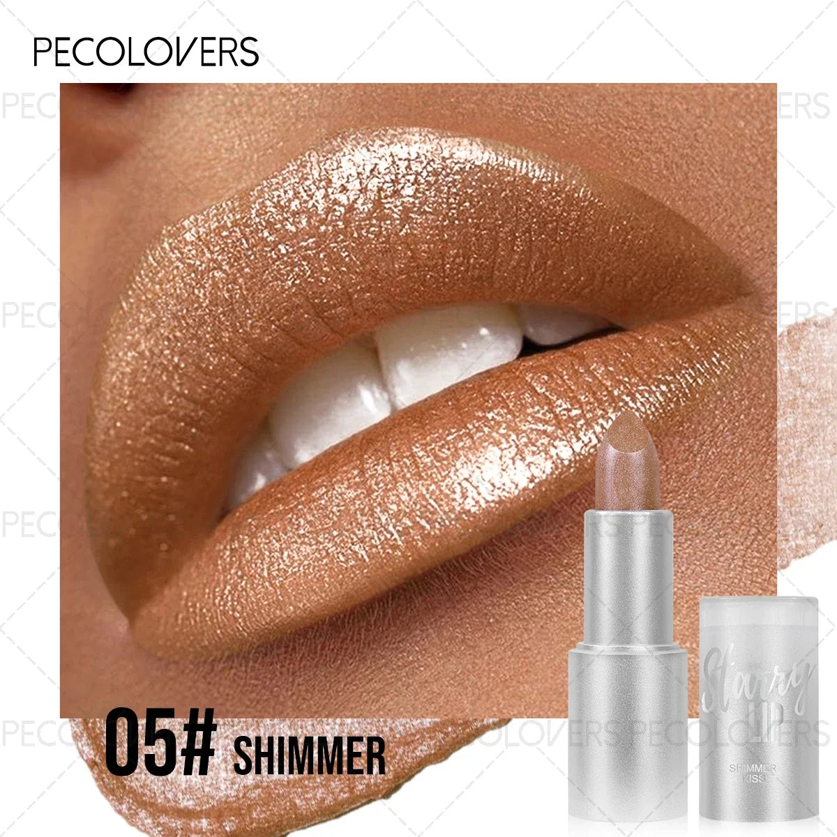 1PC Moisturizing Pearlescent Shimmer Lipstick, Glittering Purple/pink Tones, Soft Texture, Non-stick Cups, Silky, Christmas Gift