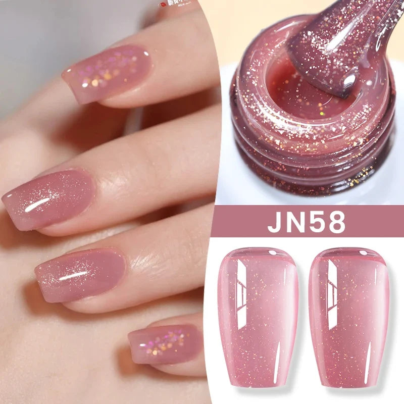 BORN PRETTY 10ml Blood Red Jelly Transparent Gel Nail Polish Wine Red Winter Color Semi Permanent Soak Off UV LED Varnish