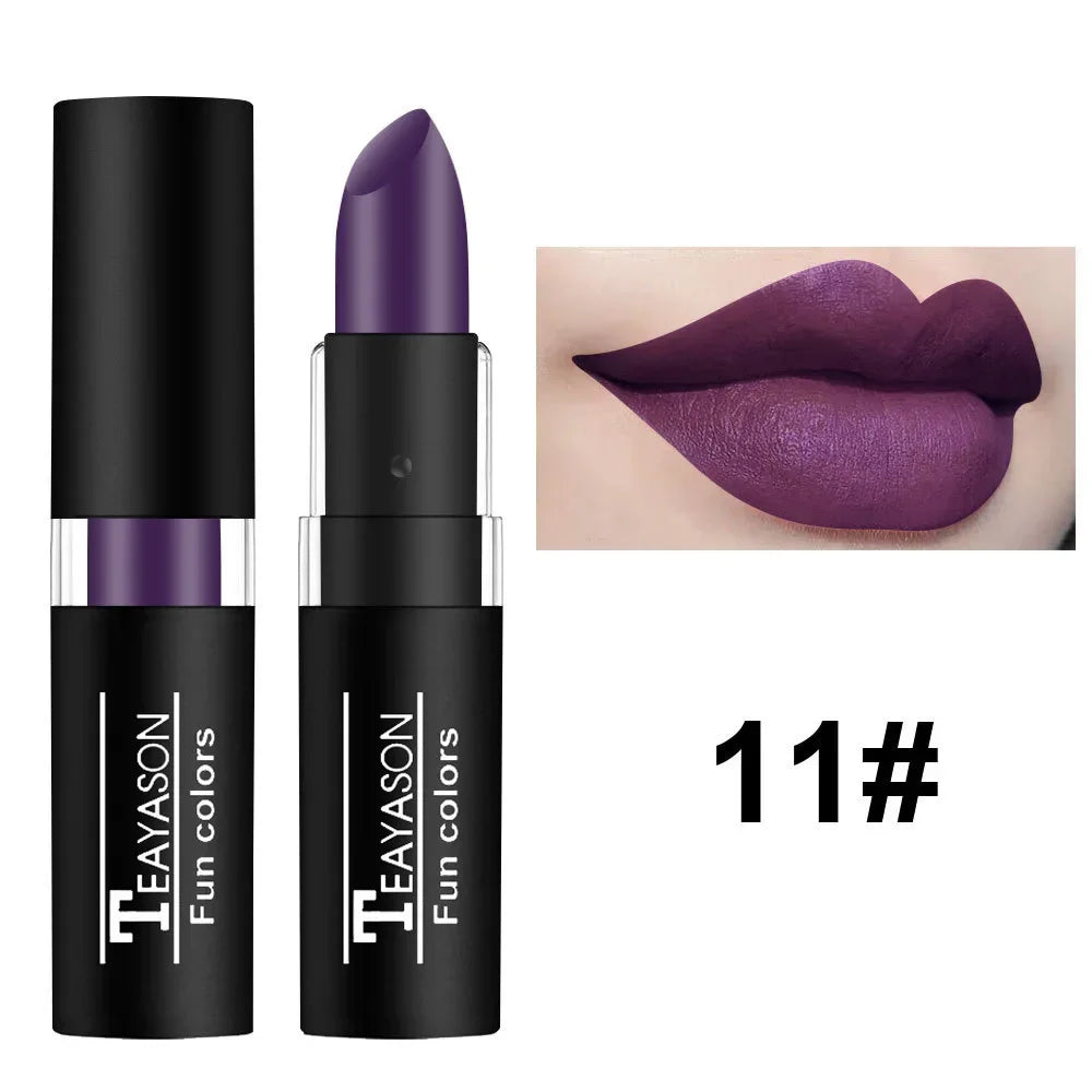 Green Purple Lipstick Christmas Halloween Party Lip Makeup Hot Sale Waterproof Velvet Matte Black White Lipstick Lasting Pigment