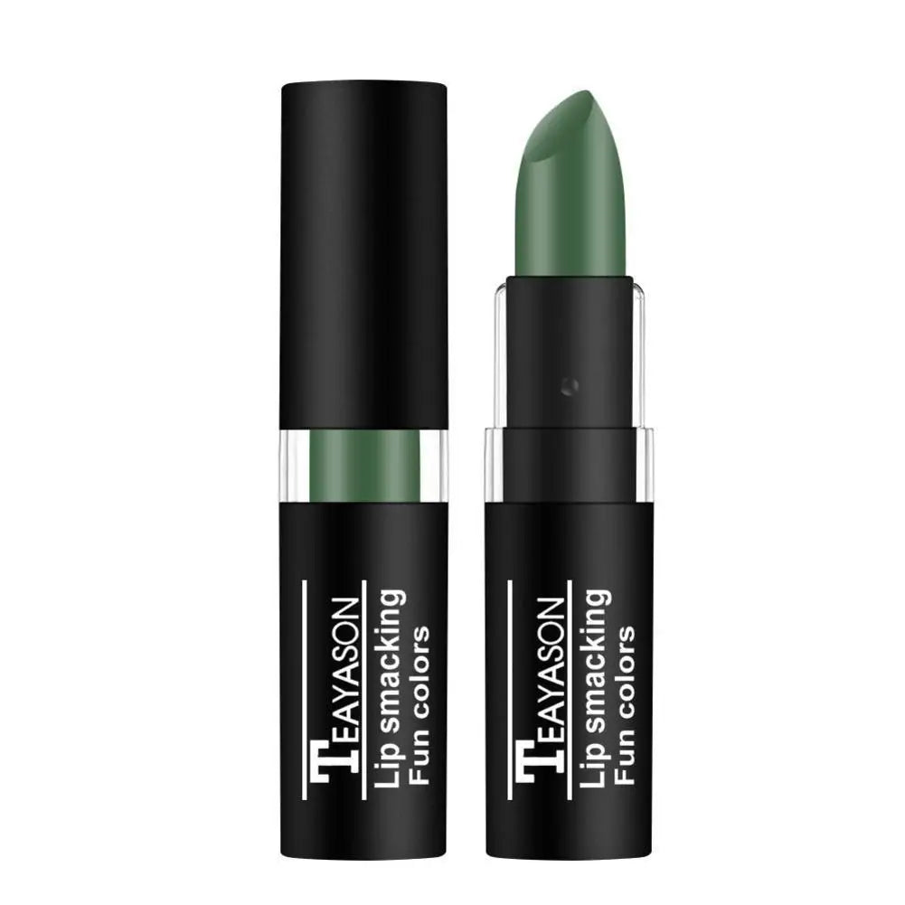Hot Sale Waterproof Velvet Matte Black White Lipstick Lasting Pigment Green Purple Lipstick Christmas Halloween Party Lip Makeup
