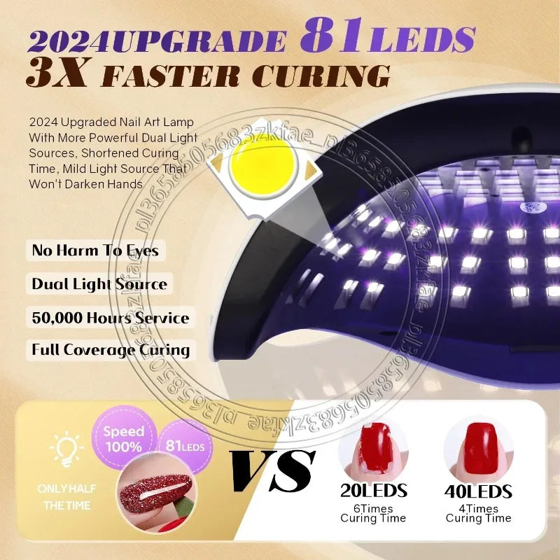 Auto‑sensor UV LED Manicure Lamp,380W Timed Nail Dryer for Home‑salon Gel‑polish Quick Curing Work