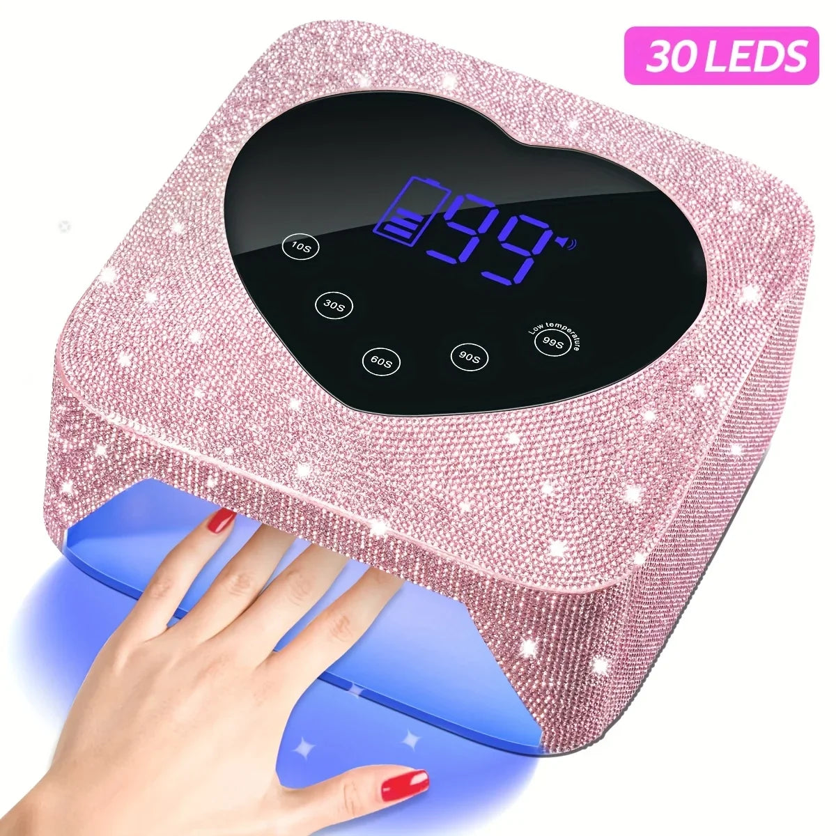 72W Cordless UV Nail Lamp Rechargeable 30 LEDs Nail Dryer with 5 Timer Settings UV Cabin Manicure Light for Nails Nail Art Tools