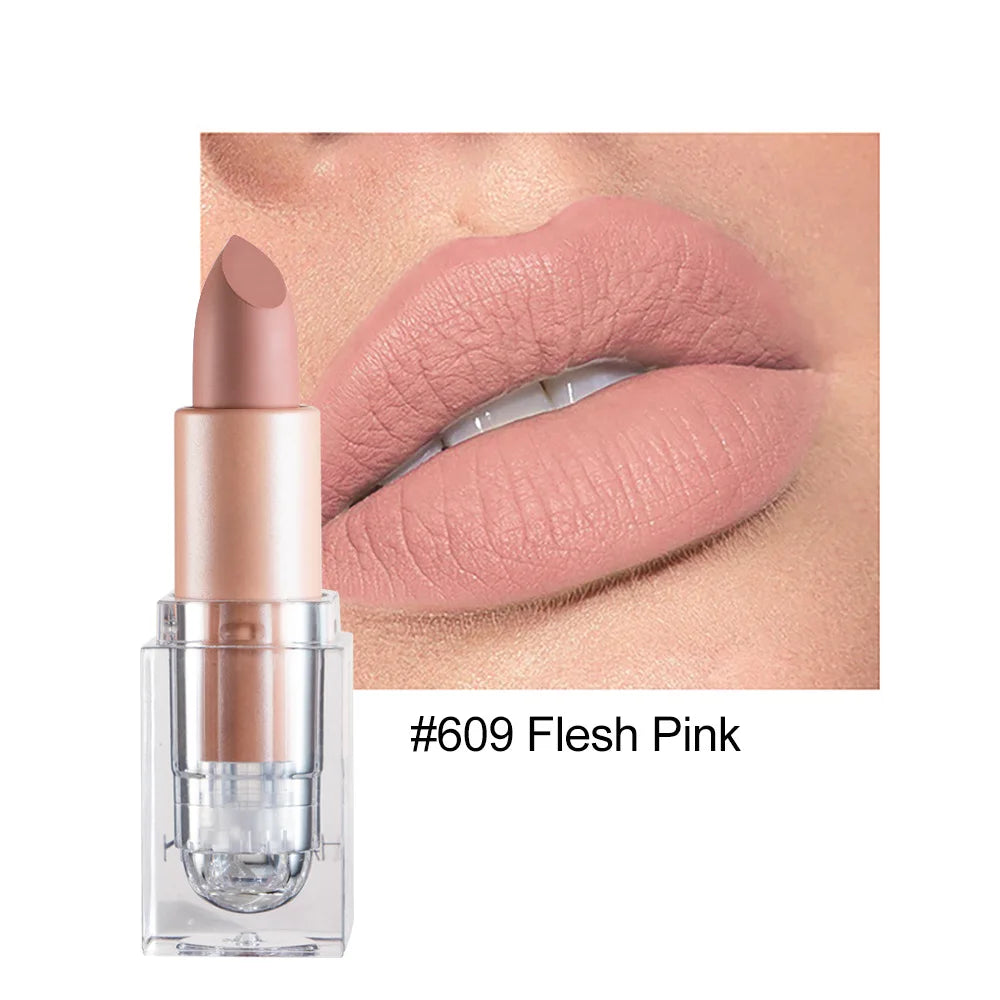 HANDAIYAN Matte Nude Lipstick Velvet Finish Long Lasting Waterproof Korean Beauty Cosmetic Makeup Gift for Women