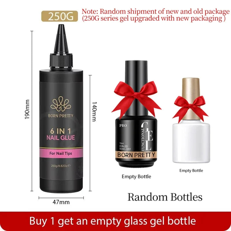 BORN PRETTY 250g Milky White Jelly Nude Gel Nail Polish Refilled Package Translucent Clear Semi Permanent Soak Off UV Gel