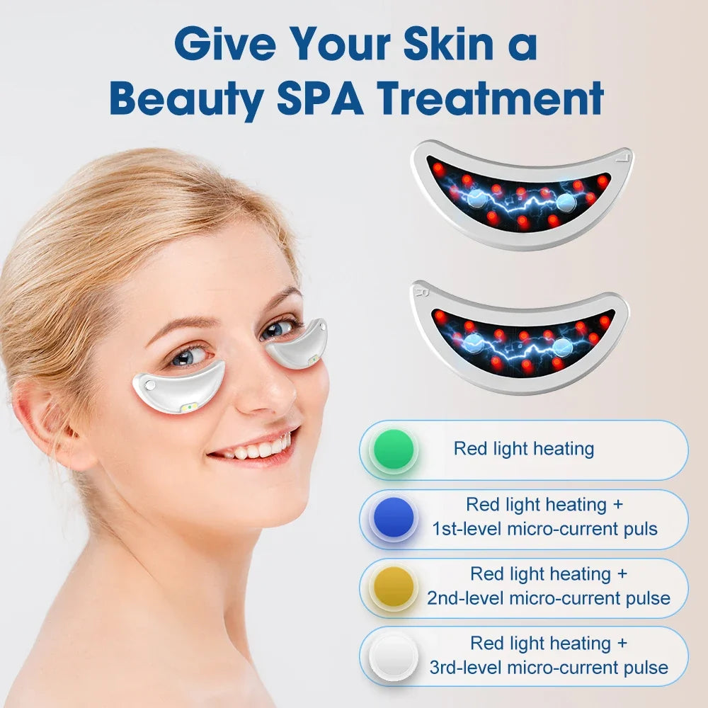 660nm LED Light Eye Face Beauty Massage Muscle Stimulator Facial Lifting Anti-Wrinkle Reduce Dark Circles Eyes Swelling Forehead Care Device