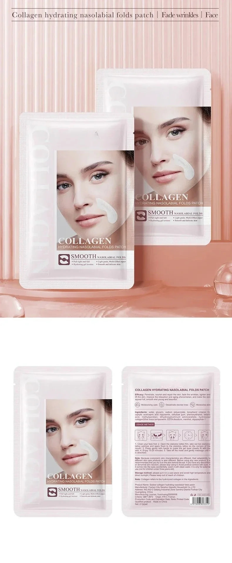 Hydrocrystalline Firming Patch, Anti-aging, Reduces Fine Lines and Facial Sagging, Deep Nourishment, Korean Skincare