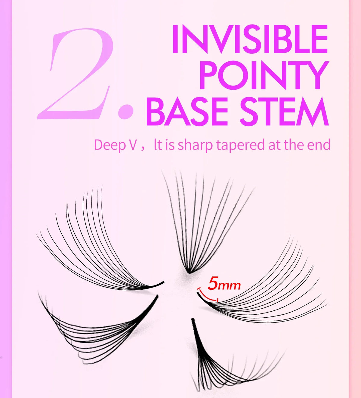 ABONNIE 500 Fans Loose Fan Lashes Extensions 6D-20D 8-18mm Pointy Base Premade Medium Stem Sharp Thin Russian Volume Eyelash