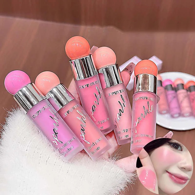 Clear and Water-like Blush Liquid, a Korean-style Sweet Girl's Energetic Blush for Daily Whitening, Naturally Breathable