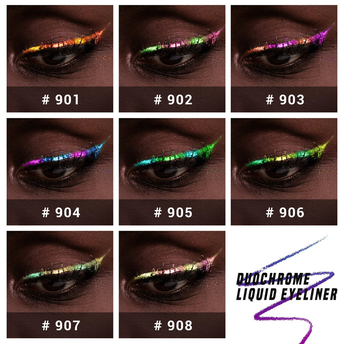CHARMACY New 8 Color Duochrome Eyeliner Set High Pigment Glitter Eyeliner Set Waterproof Liquid Eye Liner For Women Cosmetics