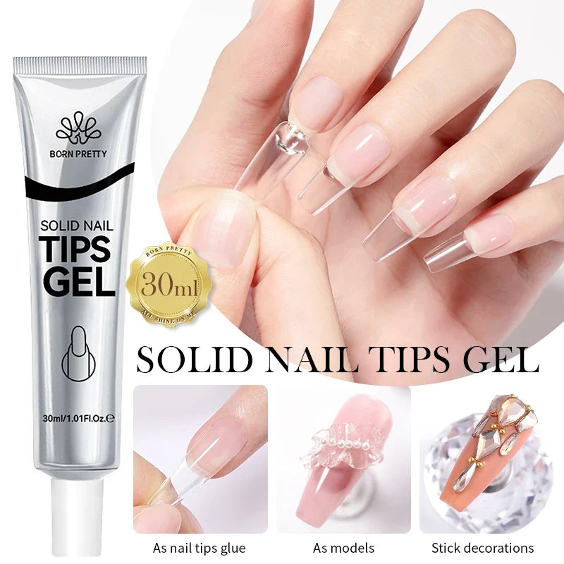 BORN PRETTY 30ml Nail Tips Glue Gel Strong Adhesive Nail Glue For False Nail Tips And Press On Nails DIY Rhinestone And Gem