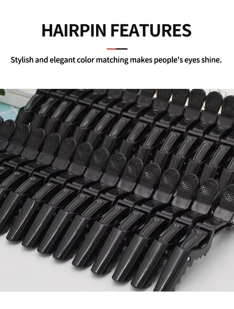 6Pcs Hairdressing Alligator Clip Salon Perm Hair Dye Plastic Hairpin Wig Clip Haircut Partition Styling Clip Supplies