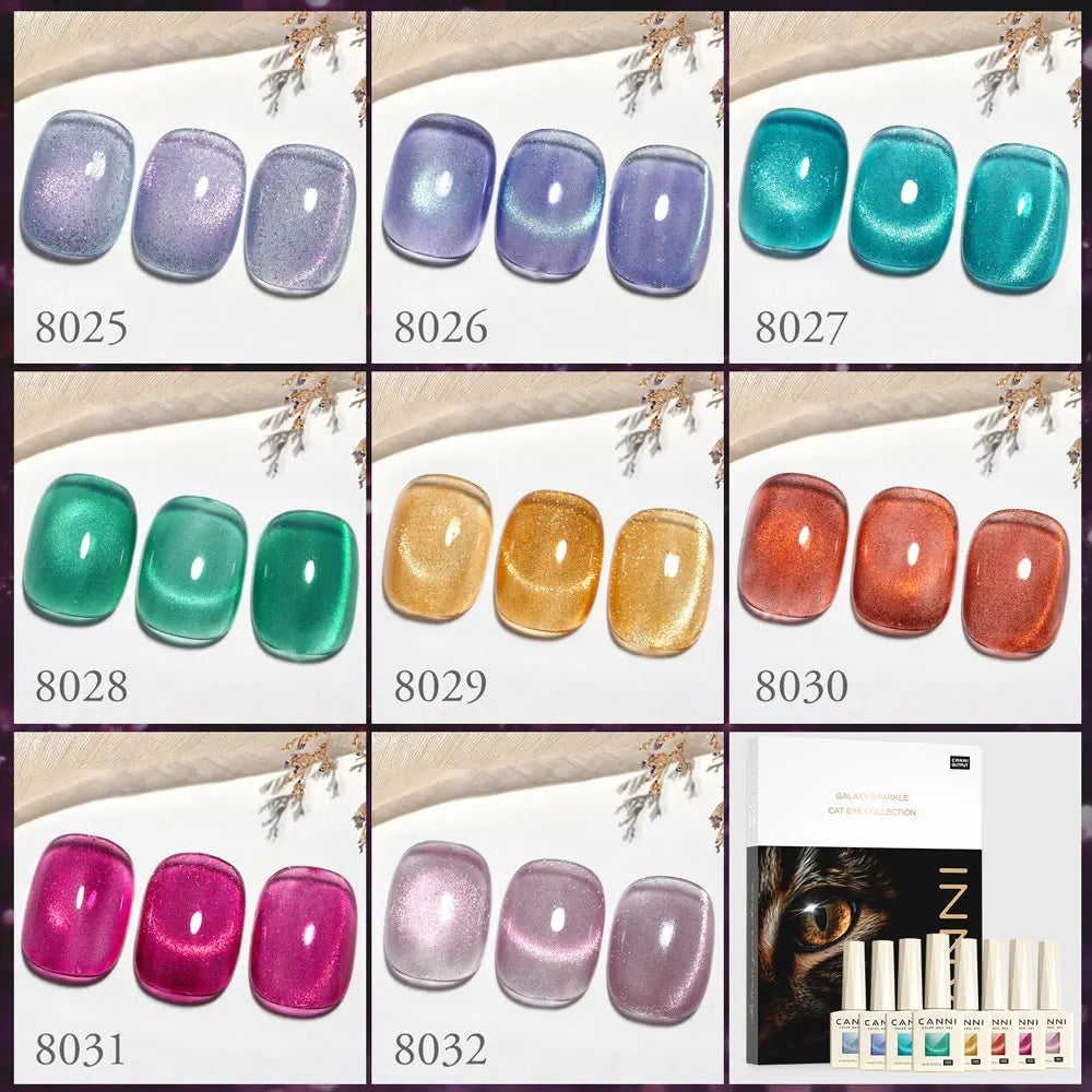 CANNI Cat Eye Gel Nail Polish TPO Free Galaxy Glitter Diamond Sparkle Gorgeous Color Soak Off UV LED Gel For Man Nail Design Gel