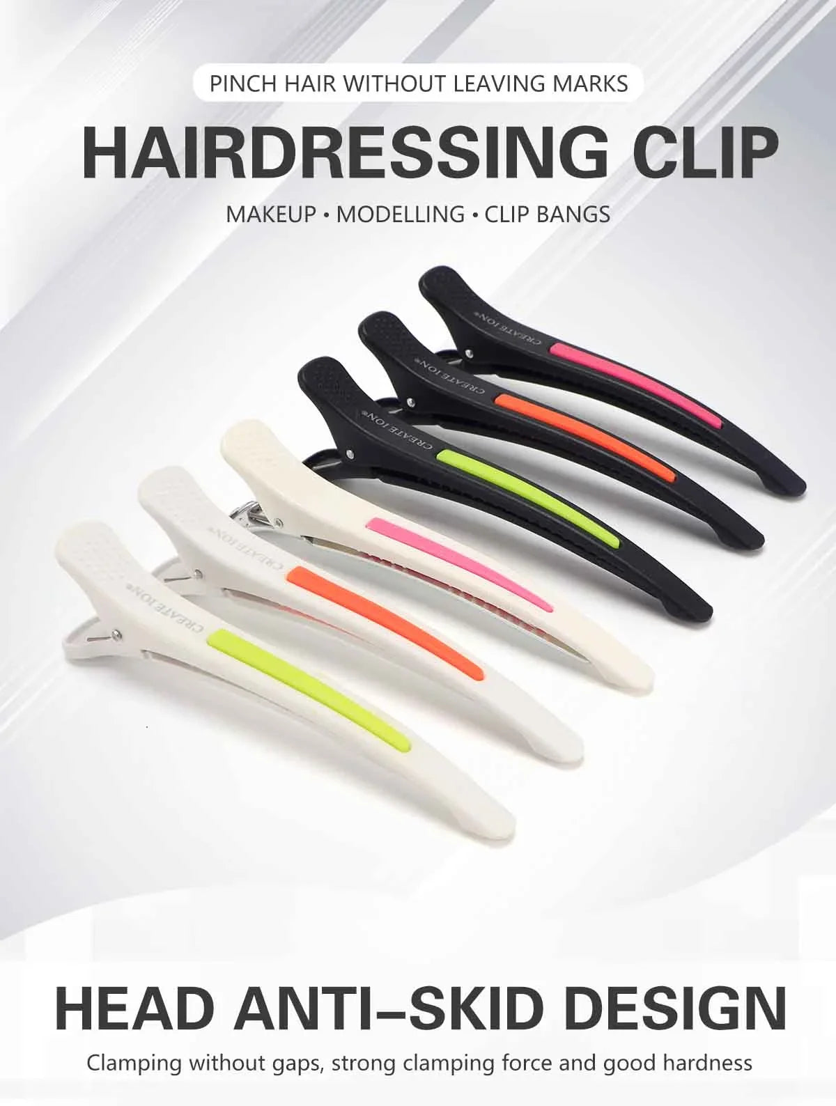 6Pcs Salon Alligator Hair Clips Traceless Hairdressing Clips Claws Section Barbershop Beauty Styling Tools Hairpin Accessories