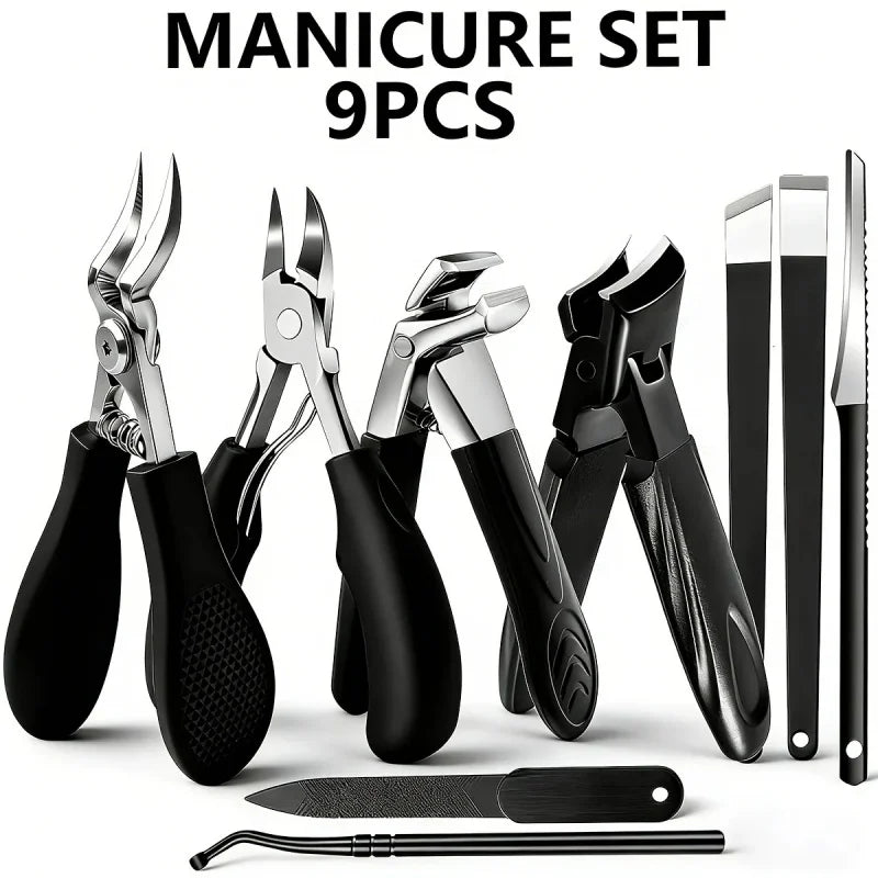 Heavy Duty Nail Clipper Set Stainless Steel Long Handle Large Opening Manicure Tools for Women Men In Stock Fast Shipping