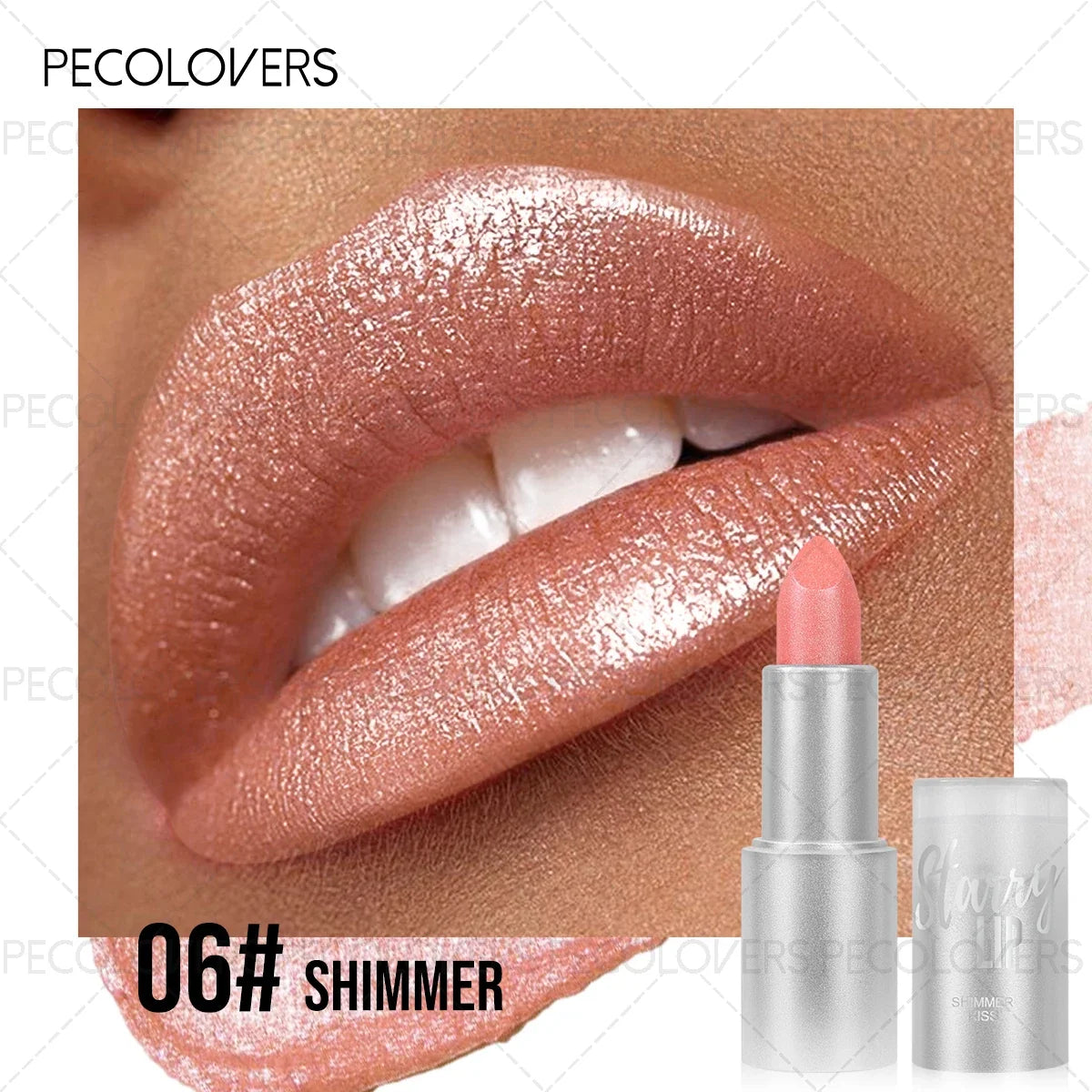1PC Moisturizing Pearlescent Shimmer Lipstick, Glittering Purple/pink Tones, Soft Texture, Non-stick Cups, Silky, Christmas Gift