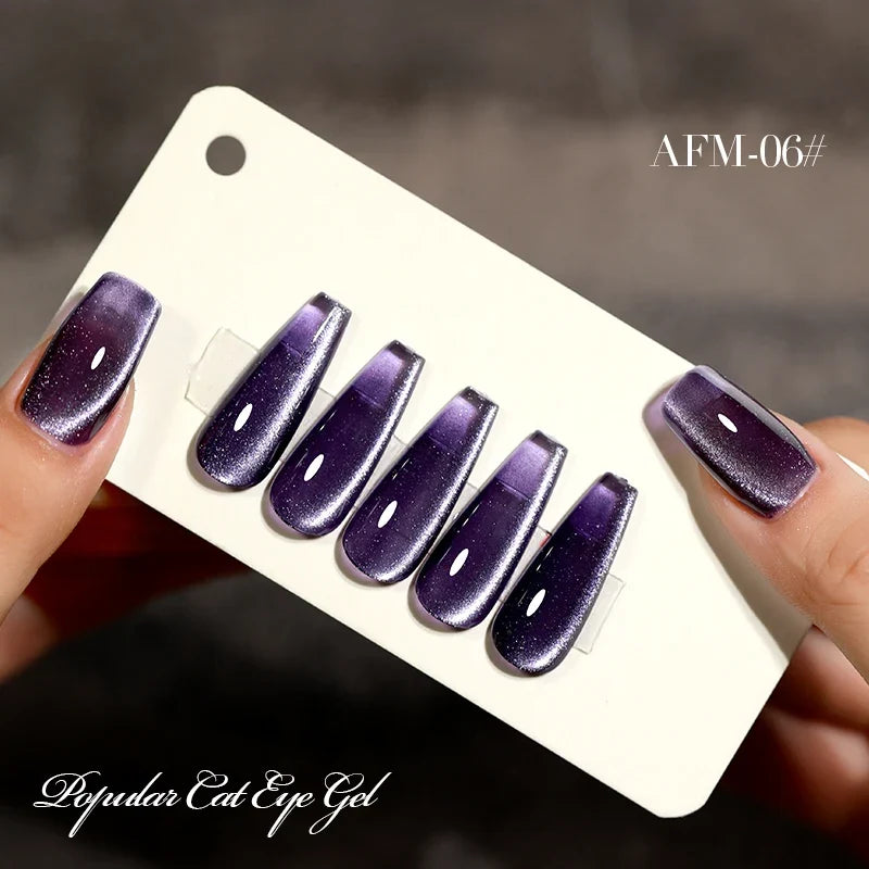 AS 15ml Mint Green Color Cat Magnetic Gel Nail Polish Sparkle Glitter Gel Varnish Semi Permanent for Summer Manicure DIY Gift