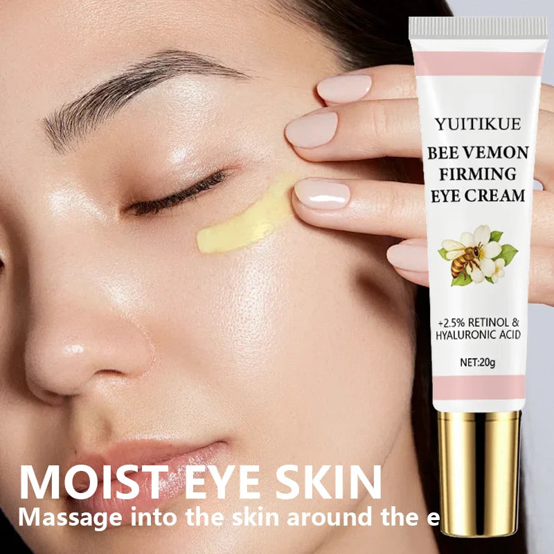 Bee Venom Firming Eye Cream 20g - with 2.5% Retinol & Hyaluronic Acid, Moisturizing & Lifting, Massage for Moist Eye Skin