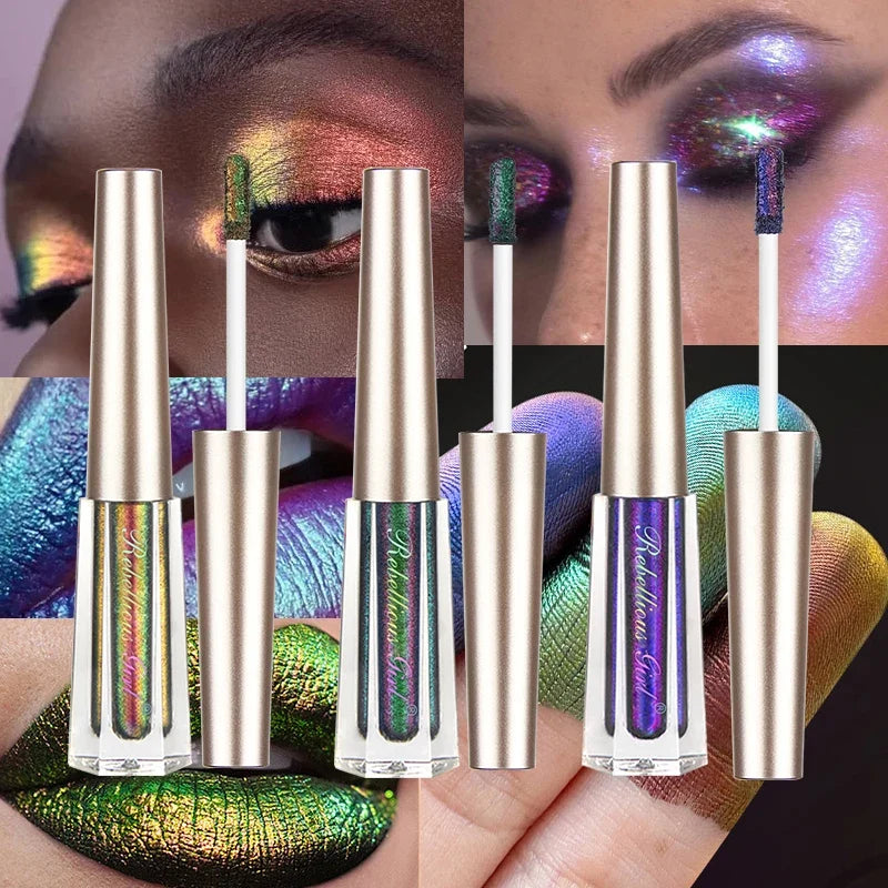 Chameleon EyeshadowsDiamond Glitter Liquid Eyeshadow StickHighly Pigmented Metallic Shimmering Long Lasting Shine All Makeup