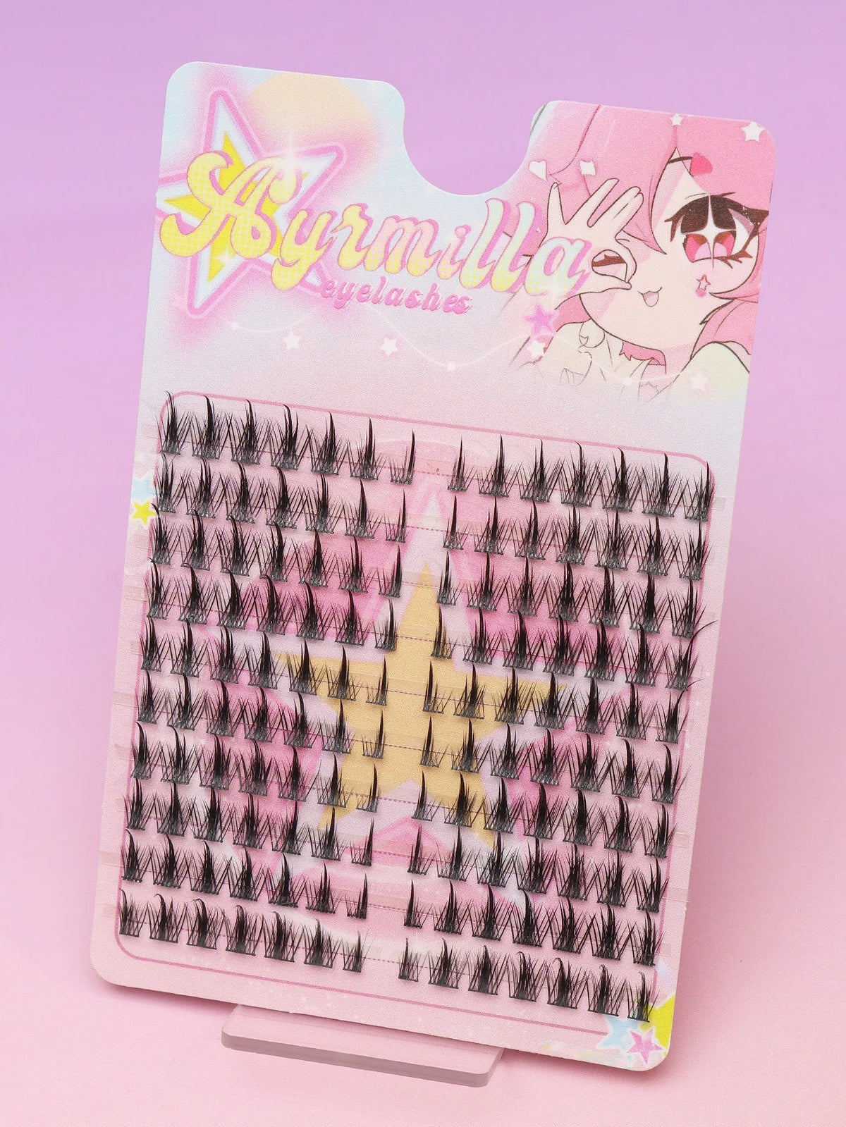 Ayr 80PCS C Curl Brown Style Eyelash Extension Winged Individual Lashes Natural Segmented Eyelash Bundles Makeup Tools
