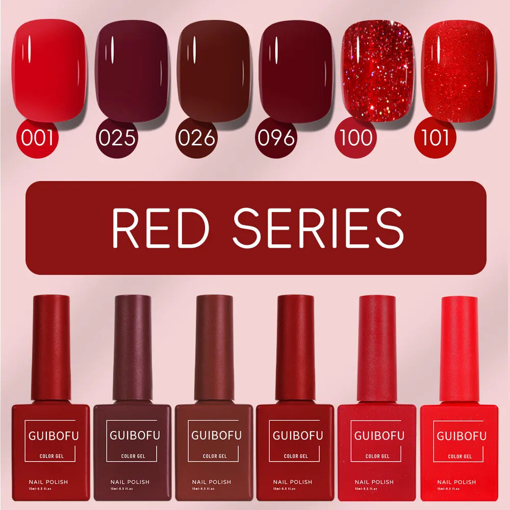 6Pcs/Set Fall Shine Finish Semi Permanent Glitter Sequins GEL Nail Polish Set Kit Soak Off Uv Varnish Nail Art
