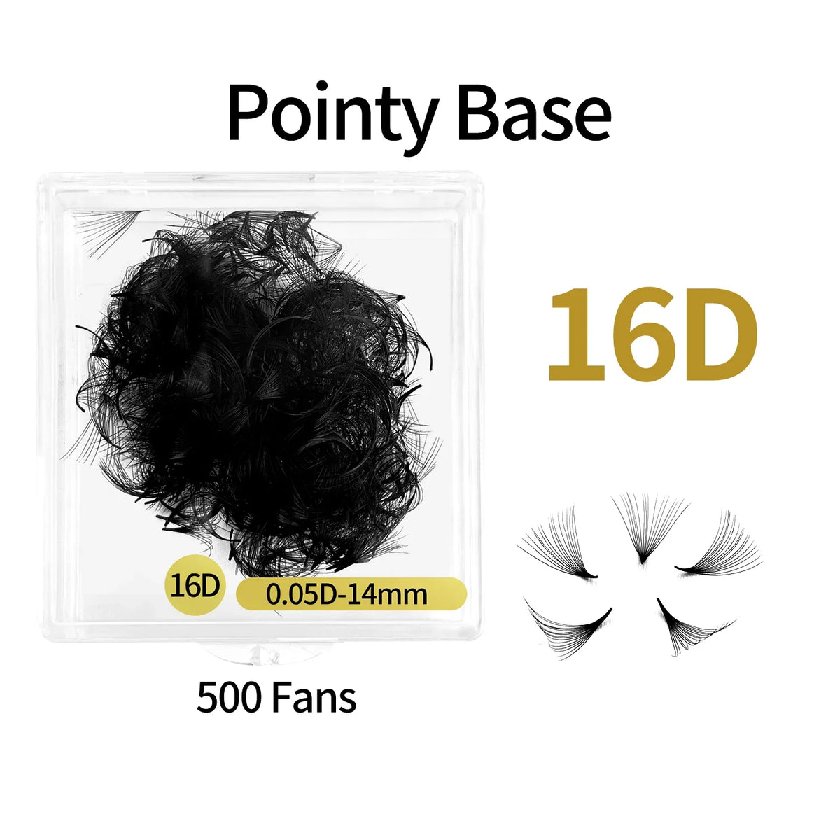 ABONNIE 500 Fans Loose Fan Lashes Extensions 6D-20D 8-18mm Pointy Base Premade Medium Stem Sharp Thin Russian Volume Eyelash