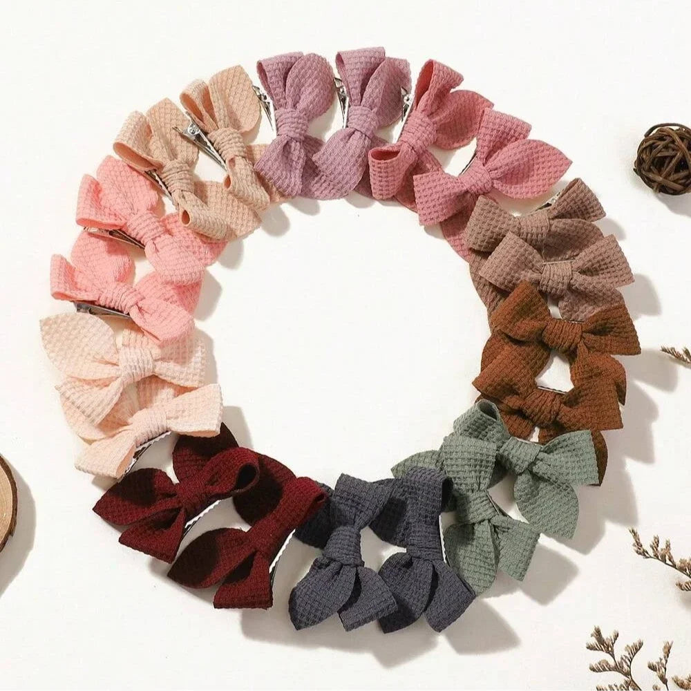 Candy Color Ribbon Hair Bows Clips Set for Baby Girls 10/20pcs 2.5'' Cute Handmade Hairpin Barrettes Kids Hair Accessories