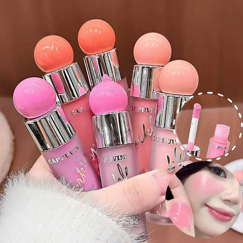 Clear and Water-like Blush Liquid, a Korean-style Sweet Girl's Energetic Blush for Daily Whitening, Naturally Breathable