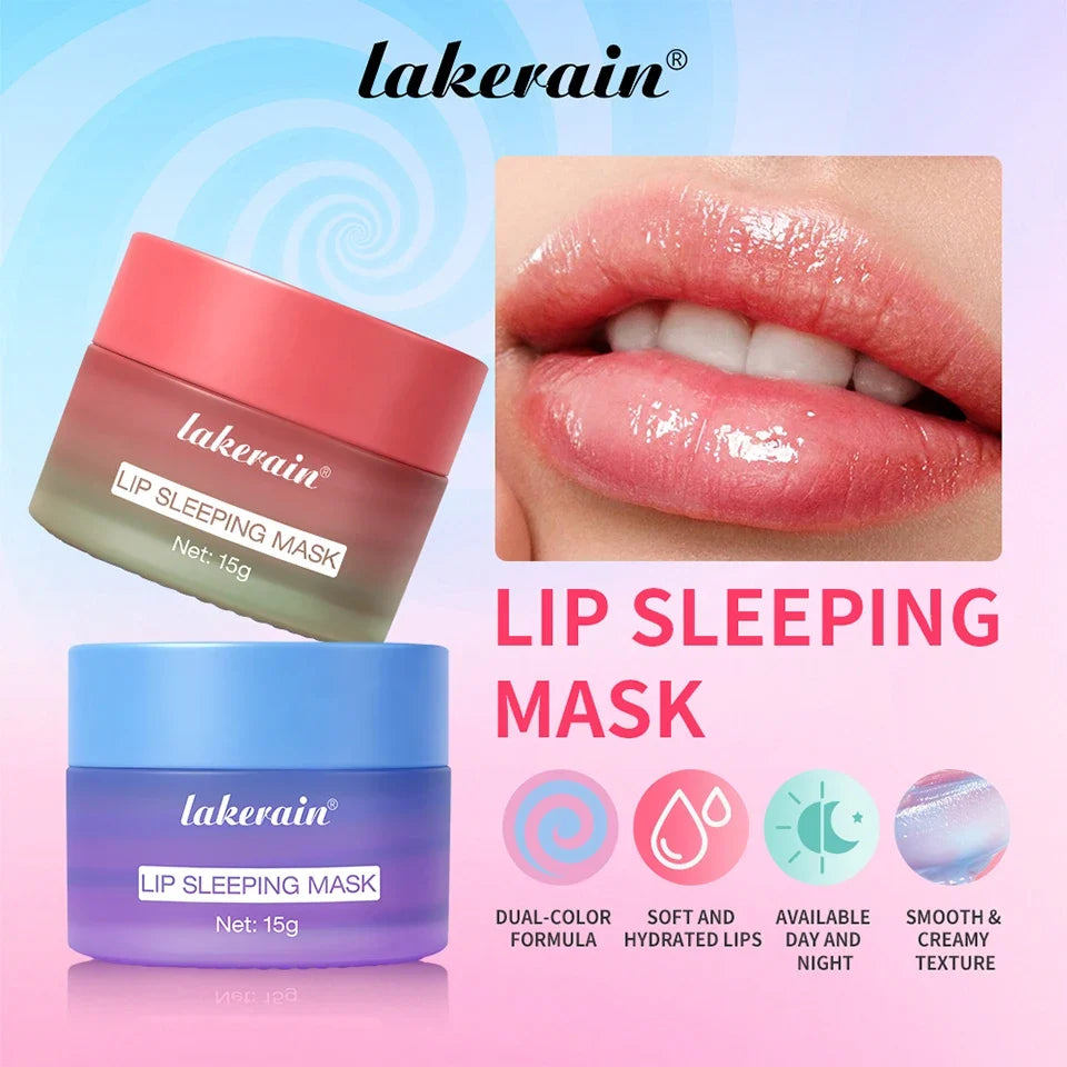 Blueberry Lip Sleeping Mask Overnight Dual Color Hydration For Dry Cracked Skin Reduces Fine Lines Moisturizing Nourish Lip Care