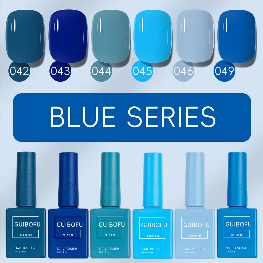 6Pcs/Set Fall Shine Finish Semi Permanent Glitter Sequins GEL Nail Polish Set Kit Soak Off Uv Varnish Nail Art