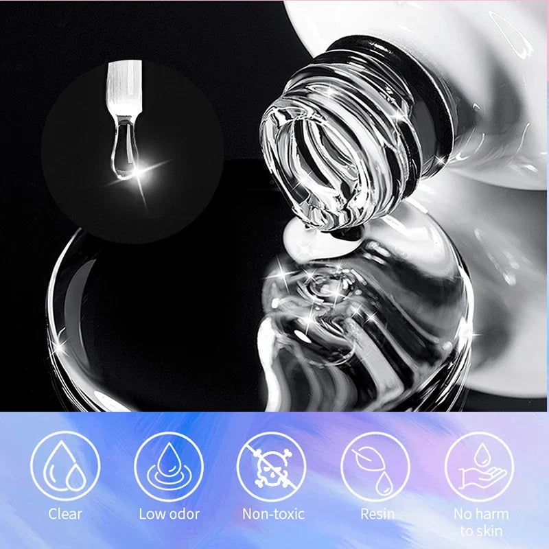 BORN PRETTY 10ml Clear Blooms Gel Polish UV LED Soak Off Nail Art Polish for Spreading Effect Marble Nail Polish Gel Painting