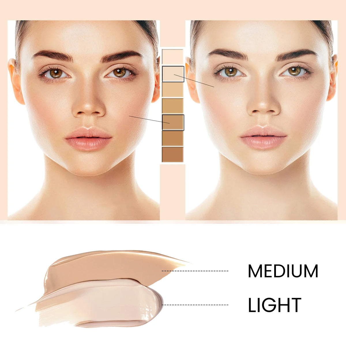 1/2/3pcs CC Cream Foundation Waterproof Brighten Moisturizing Foundation Concealer Oil-Control Long Lasting Spf 50 Makeup