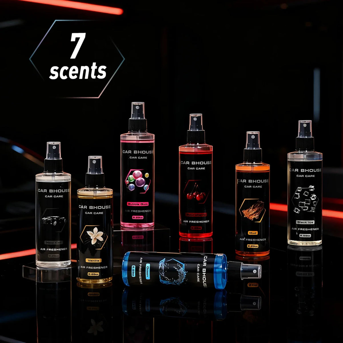 Car Air Freshener Spray Car Fragrance Flower Fruit Scent Fresh Perfume 8.29oz/245ml Large Capacity Car Interior Deodorant Spray