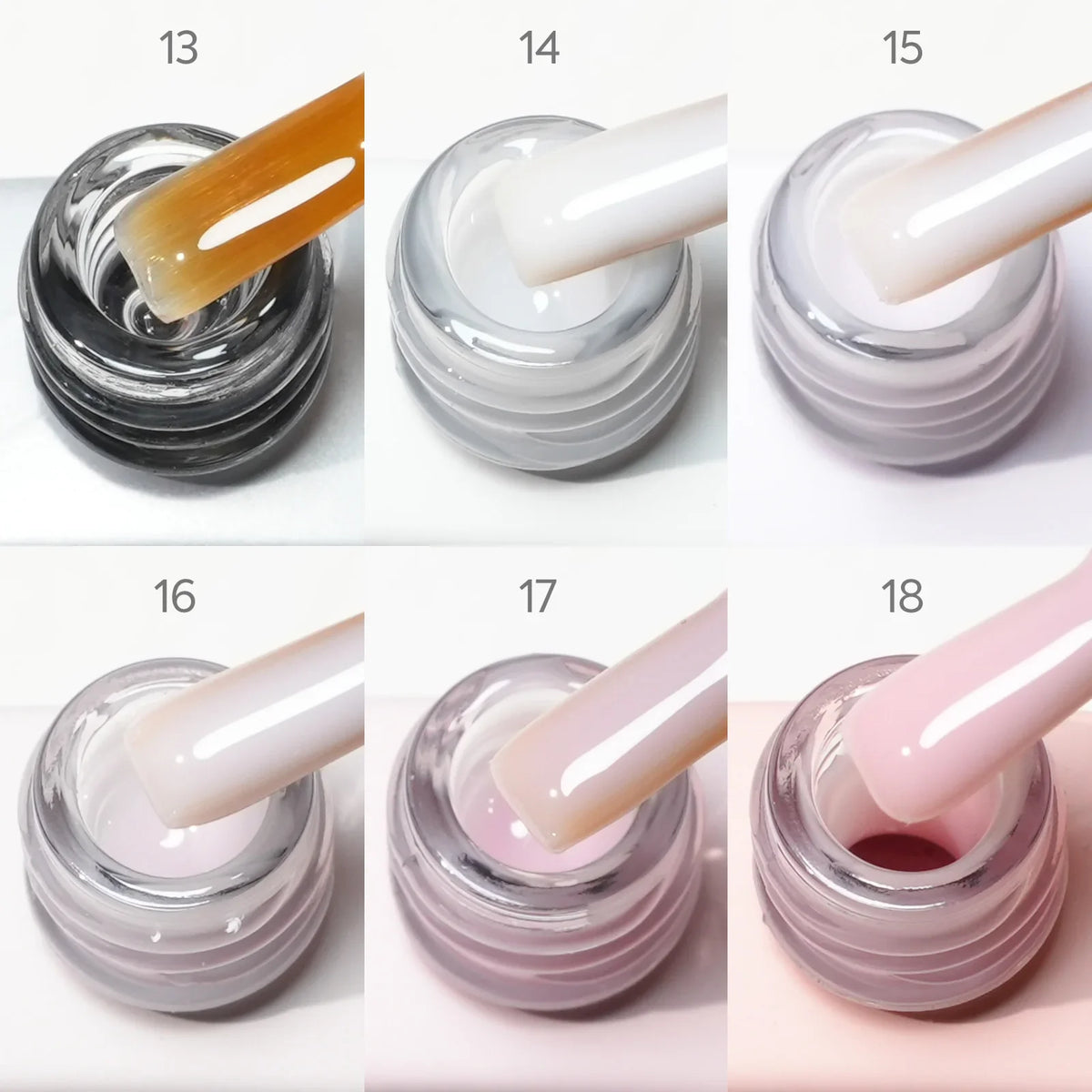 6pcs/kit HEMA/TPO FREE CANNI CF1 Nail Gel Polish Set Jelly Color Builder Nail Gel In Bottle UV Construction Semi Permanent Gel