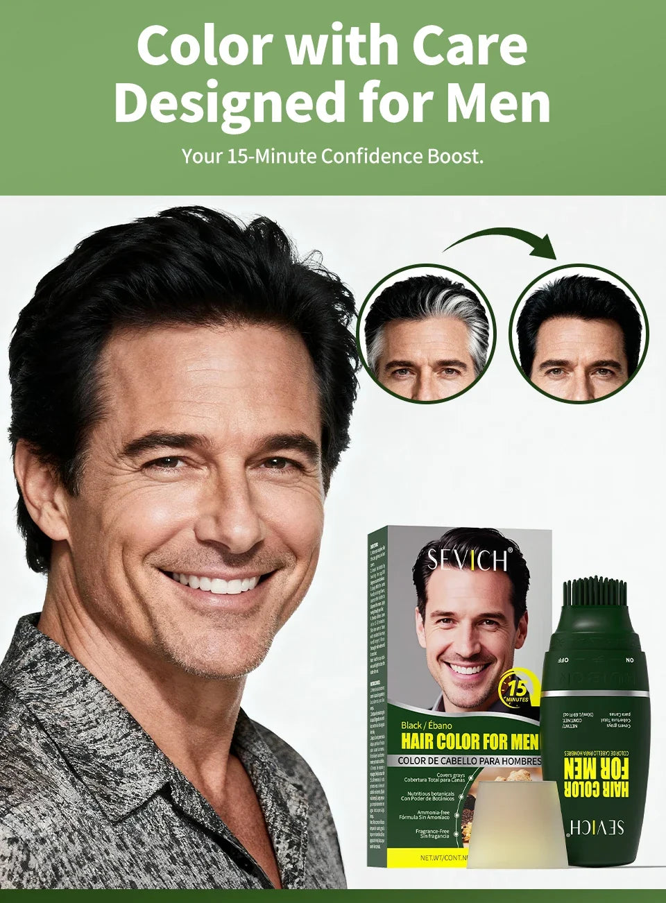 Black Hair Coloring Cream With Comb 50ml Hair Dye Shampoo Pure Plant-Based Instant Men Beard Dye Cream Covers Natural Gray Hair