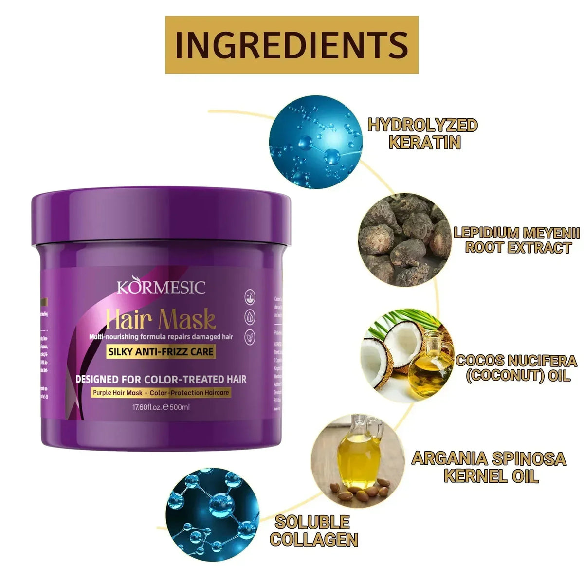 5 Seconds Magical Keratin Hair Mask Repair Damage Frizzy Soft Smooth Shiny Hair Deep Moisturizing Treatment Hair Root Scalp Care