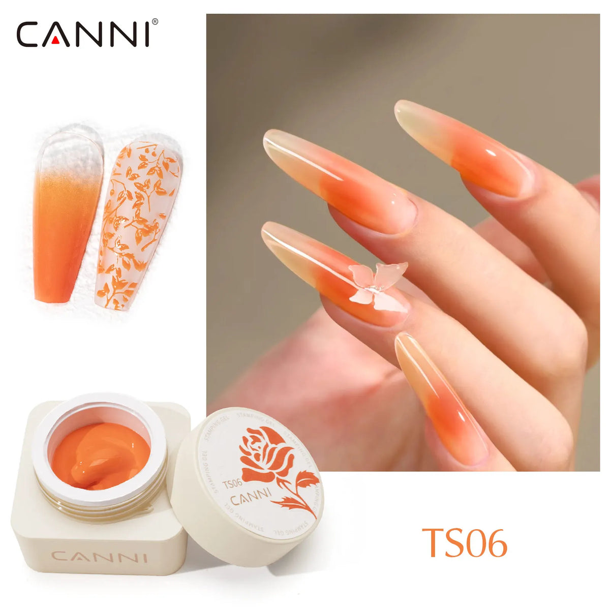 CANNI Stamping Gel Kit Gradient Nail Design Creamy Painting Gel Fast Transfer Nail Drawing Easy Used French Nail New Learner Set