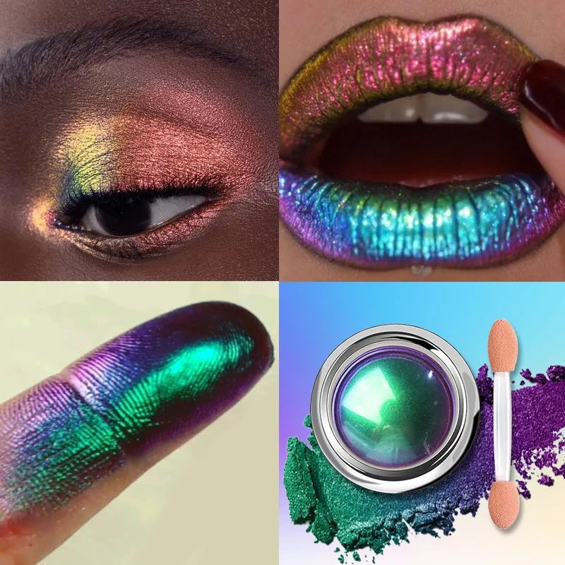 Chameleon Optical Color Shift Eyeshadow Cream Multi Chrome Shimmer Metallic Eye Lip Pigment Long Lasting Duochrome Makeup