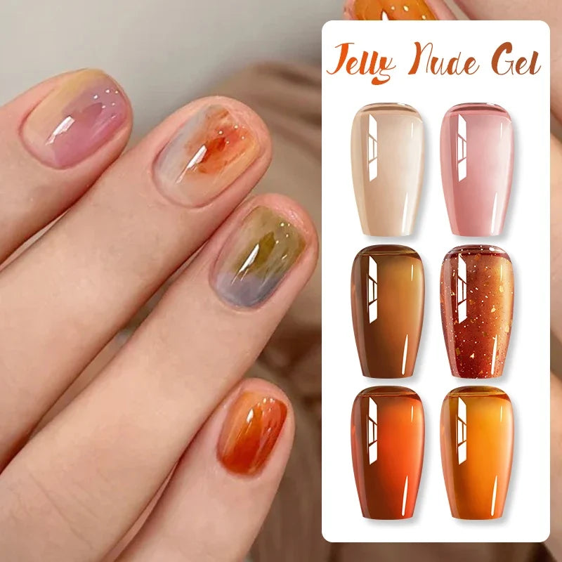BORN PRETTY 10ml Blood Red Jelly Transparent Gel Nail Polish Wine Red Winter Color Semi Permanent Soak Off UV LED Varnish
