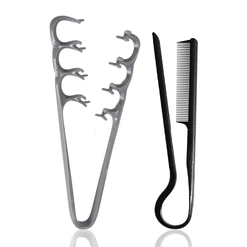 2pcs/set Volumizing Flat Comb Set V-shaped Straight Hair Brush Fluffy Straightener Volumize Texture for Hair Roots Styling Tools