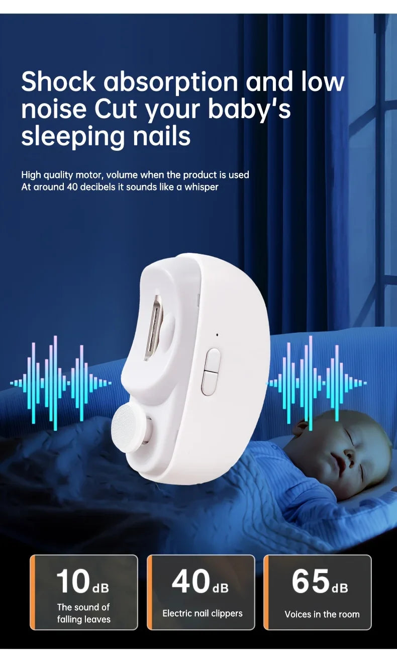2-in-1 Electric Nail Clipper & Polisher with LED Light, USB Charging, Safe Grinding for All Ages, Valentine's Gift