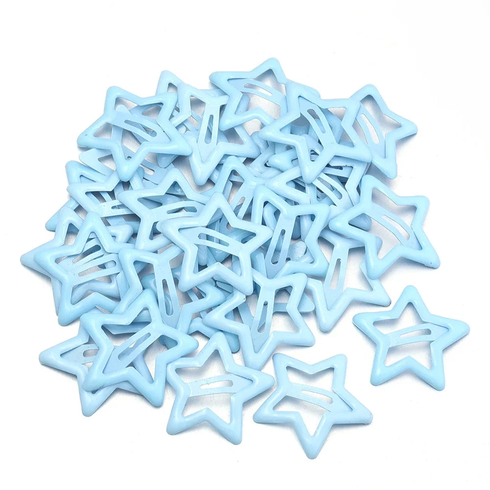 50pcs/lot Metal Colorful Star Hair Clips Dopamine BB Hair Clips For Broken Hair Clip Bangs Hair Clip Girls Y2K Style Hair Clips