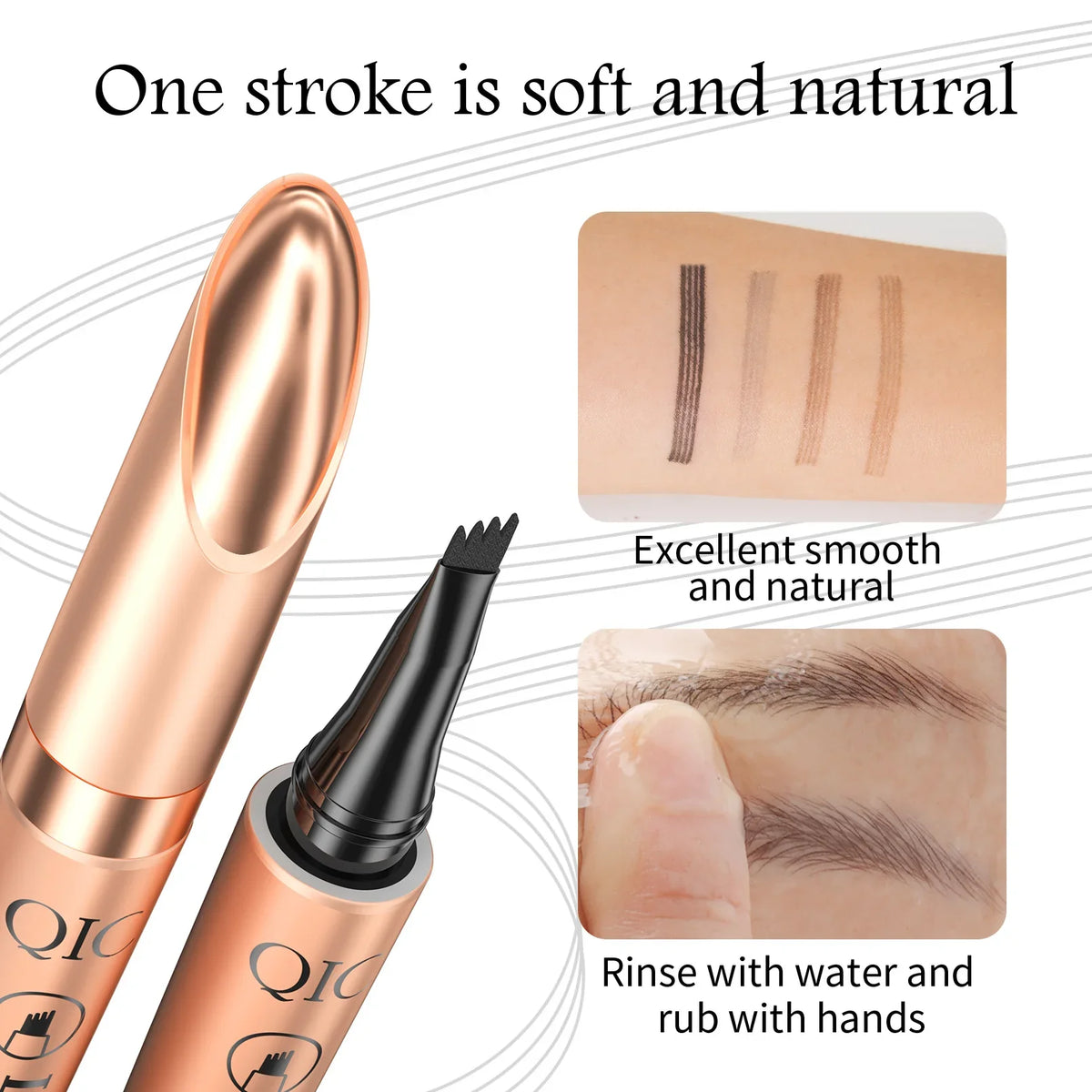 4 Tips Eyebrow Pen Waterproof Anti-smudge Long Lasting Liquid Brow 4 Colors Microblading Natural Wild Eyebrow Makeup